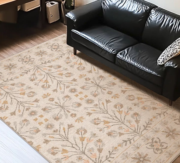 Modern Rugs for Living Room, Flower Pattern Modern Rugs for Farmhouse, Bedroom Modern Rugs, Modern Rugs for Dining Room-Paintingforhome