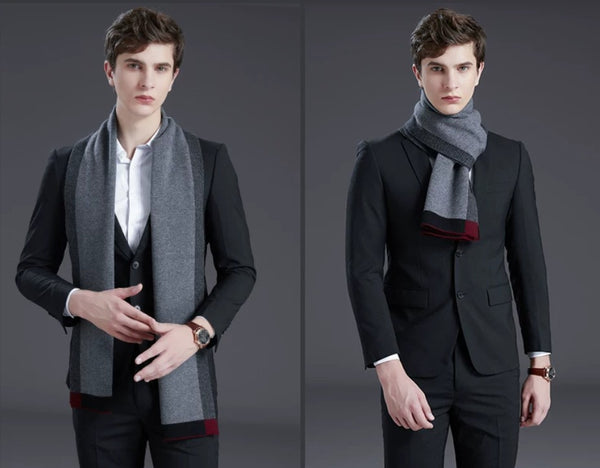 Casual Scarf Men, Men's Winter Scarf, Formal Men Scarf Styles, Modern Wool Scarf for Men, Men's Wool Scarf Winter, Business Wool Scarf for Gentleman