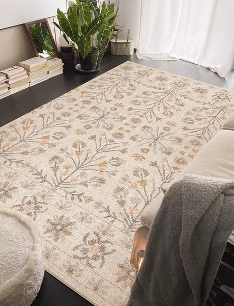Modern Rugs for Living Room, Flower Pattern Modern Rugs for Farmhouse, Bedroom Modern Rugs, Modern Rugs for Dining Room-Paintingforhome