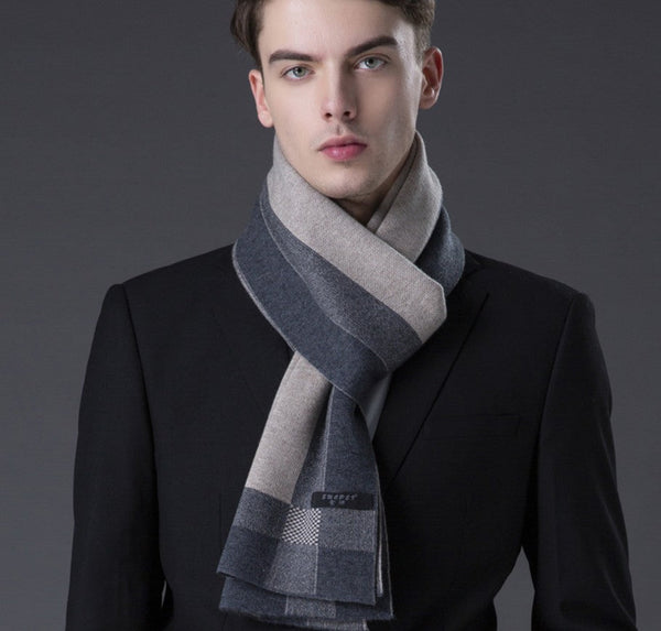 Wool Scarf for Gentleman, Thick Wool Scarf, Men's Winter Scarf, Men's Wool Scarf Winter, Fashion Scarf, Formal Men Scarf Styles, Business Casual Scarf Men-Paintingforhome