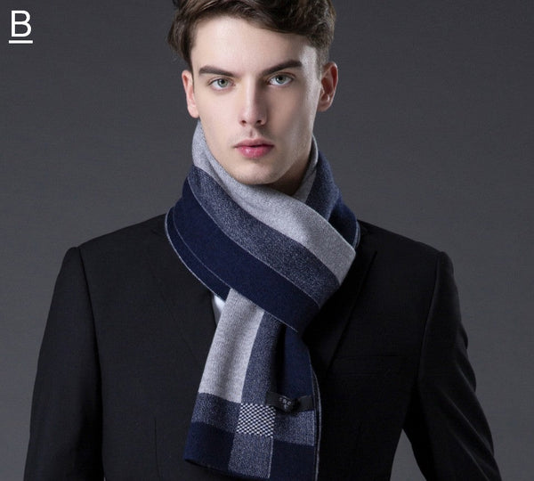 Wool Scarf for Gentleman, Thick Wool Scarf, Men's Winter Scarf, Men's Wool Scarf Winter, Fashion Scarf, Formal Men Scarf Styles, Business Casual Scarf Men-Paintingforhome