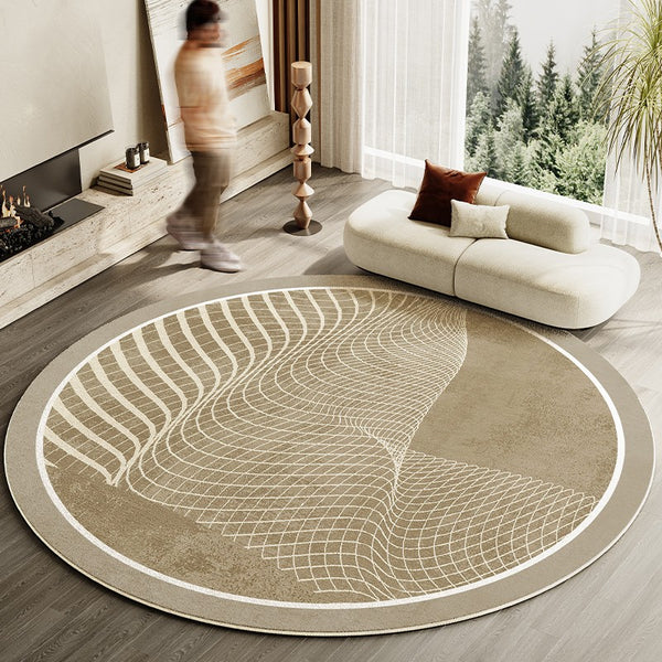 Modern Area Rug for Entryway, Coffee Table Rugs, Contemporary Area Rugs for Bedroom, Round Area Rug for Dining Room, Large Rugs for Living Room-Paintingforhome