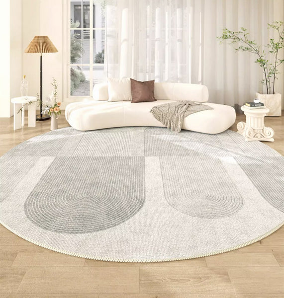 Modern Floor Carpets under Dining Room Table, Large Geometric Modern Rugs in Bedroom, Contemporary Abstract Rugs for Living Room-Paintingforhome
