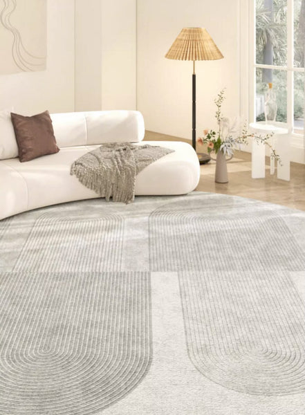 Modern Floor Carpets under Dining Room Table, Large Geometric Modern Rugs in Bedroom, Contemporary Abstract Rugs for Living Room-Paintingforhome