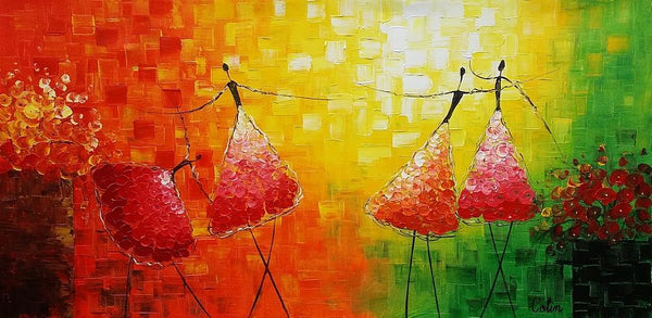 Simple Modern Painting, Paintings for Bedroom, Acrylic Art on Canvas, Abstract Ballet Dancer Painting, Original Wall Art, Acrylic Painting for Sale-LargePaintingArt.com