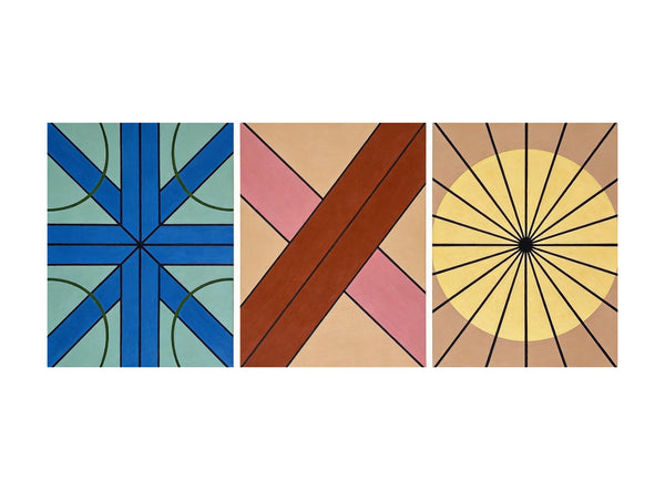 Modern Paintings for Mid Century Living Room, Multi Panel Canvas Paintings, Abstract Geometric Art