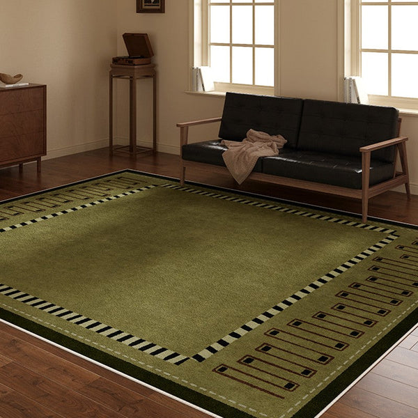 Dining Room Floor Carpets, Large Modern Rugs in Living Room, Green Contemporary Rugs for Bedroom, Mid Century Modern Rugs under Sofa-Paintingforhome