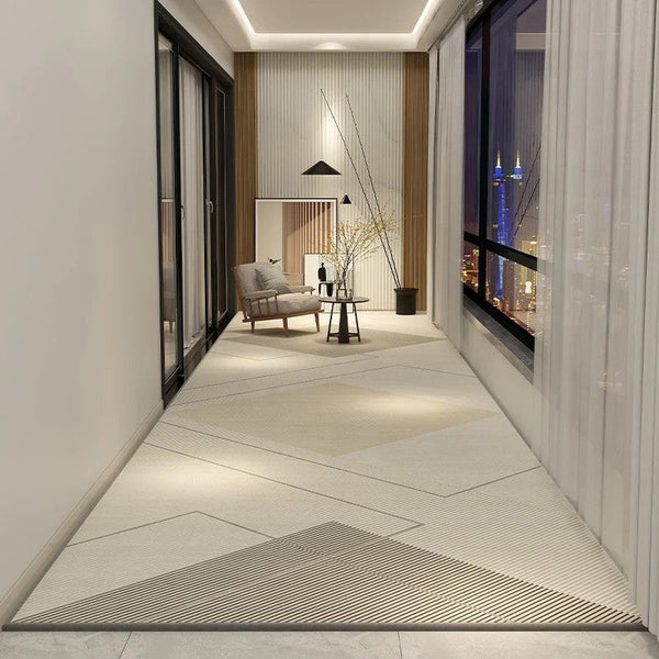 Extra Long Narrow Runner Rugs, Geometric Modern Long Hallway Runners, Long Hallway Runners, Non Slip Entryway Runner Rug Ideas, Contepmorary Runner Rugs-Paintingforhome