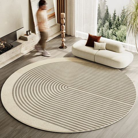 Unique Round Rugs for Living Room, Coffee Table Rugs, Contemporary Area Rugs for Bedroom, Round Area Rug for Dining Room, Modern Area Rug for Entryway-Paintingforhome