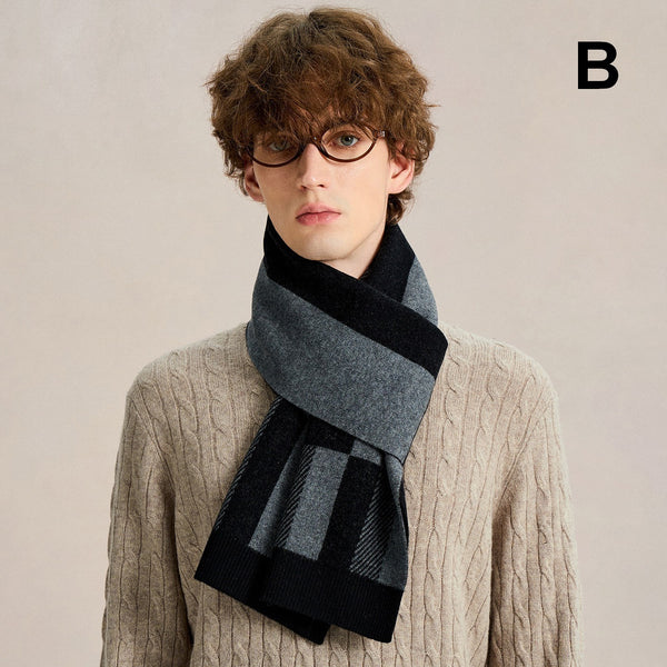 Business Wool Scarf for Gentleman, Formal Men Scarf Styles, Men's Winter Soft Wool Scarves, Men's Winter Scarf, Casual Scarf for Men, Men's Wool Scarf Winter
