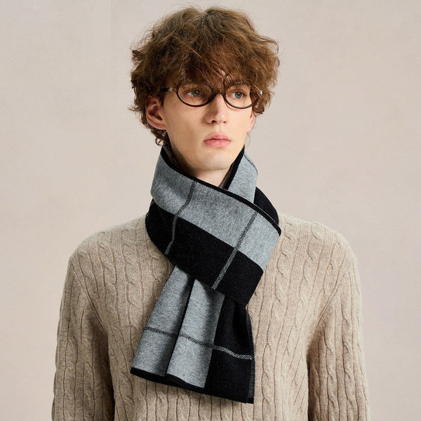 Casual Fashion Scarf for Men, Men's Wool Scarf Winter, Soft Wool Scarf for Men, Men's Winter Scarf, Business Formal Men Scarf Styles, Wool Scarf for Gentleman
