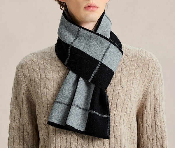 Casual Fashion Scarf for Men, Men's Wool Scarf Winter, Soft Wool Scarf for Men, Men's Winter Scarf, Business Formal Men Scarf Styles, Wool Scarf for Gentleman