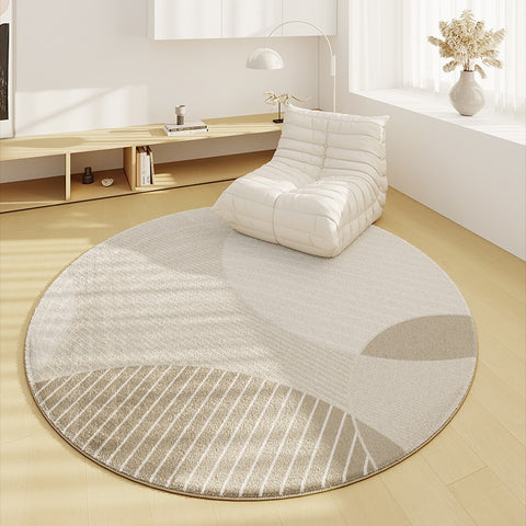 Abstract Modern Rugs in Living Room, Dining Room Modern Rugs, Round Modern Rugs under Coffee Table, Contemporary Modern Rugs in Bedroom-Paintingforhome