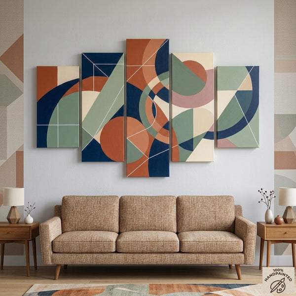 Hand Painted Acrylic Art, Contemporary Canvas Paintings, Colorful Abstract Paintings, Geometric Modern Art