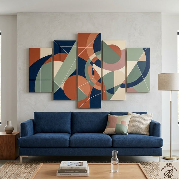 Hand Painted Acrylic Art, Contemporary Canvas Paintings, Colorful Abstract Paintings, Geometric Modern Art