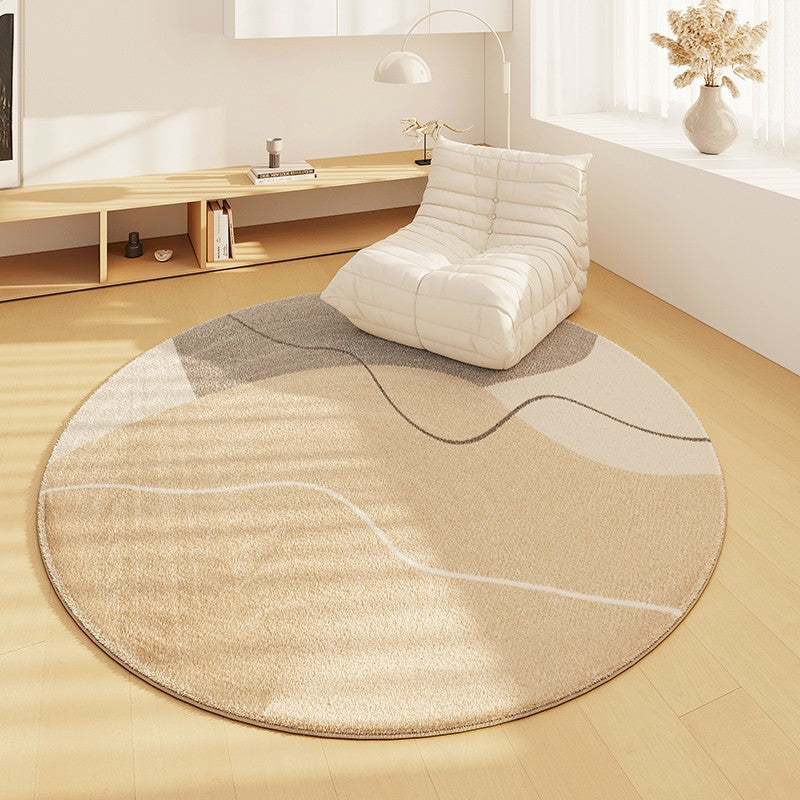 Circular Modern Area Rugs for Living Room, Geometric Modern Rugs for Bedroom, Contemporary Geometric Rugs for Bathroom, Modern Area Rugs for Dining Room-Paintingforhome