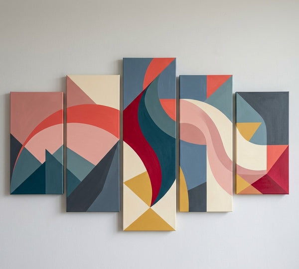 Acrylic Abstract Paintings, Geometric Modern Art, Hand Painted Canvas Art, Contemporary Canvas Paintings