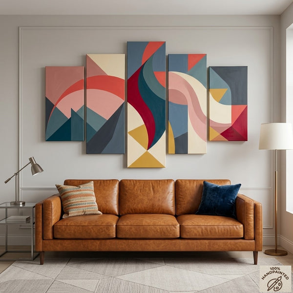 Acrylic Abstract Paintings, Geometric Modern Art, Hand Painted Canvas Art, Contemporary Canvas Paintings