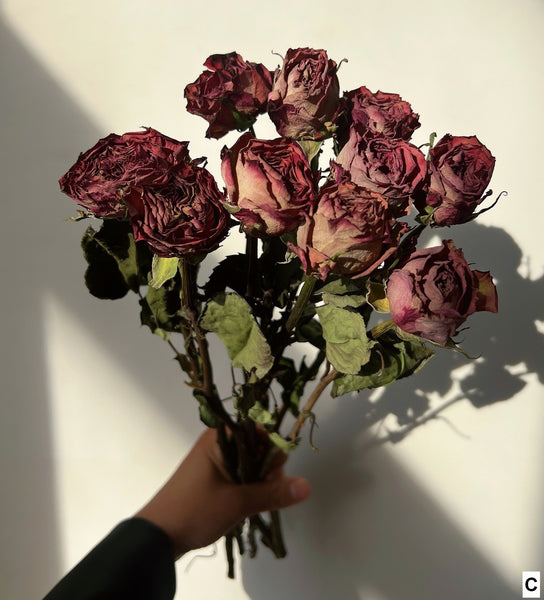 Dried Rose Floral Bouquet, Dried Rose Flowers, Natural Dried Rose Flower Bunches, A Bunch Dried Rose Flowers, Red Yellow Purple Dried Rose Flowers-Paintingforhome