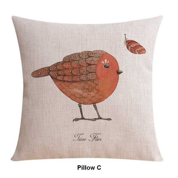 Throw Pillows for Couch, Simple Decorative Pillow Covers, Decorative Sofa Pillows for Children's Room, Love Birds Decorative Throw Pillows-Paintingforhome