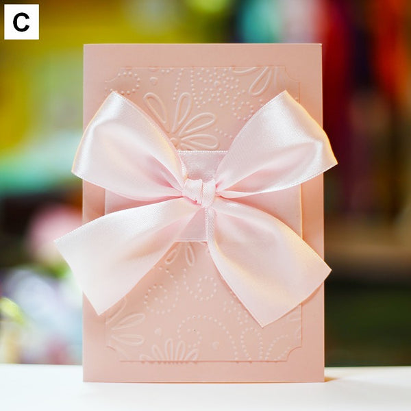 Unique Anniversary Greeting Card to Lovers, Beautiful Valentine's Day Greeting Card, Creative Birthday Greeting Card, Bowknot Greeting Cards, Original Handmade Wedding Greeting Card-Paintingforhome