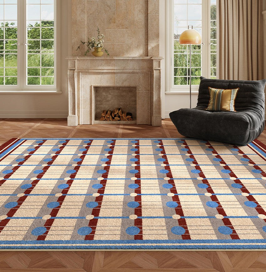 Modern Abstract Geometric Living Room Rug Ideas, Mid Century Contemporary Floor Carpets