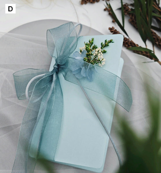 Dried Flower Bowknot Greeting Cards, Original Handmade Anniversary Greeting Card, Creative Birthday Greeting Card, Beautiful Valentine's Day Greeting Card, Unique Wedding Greeting Card-Paintingforhome