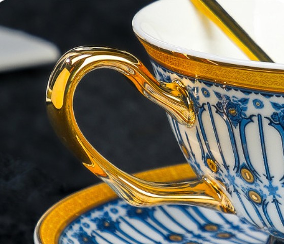 Porcelain Coffee Cup with Saucer, British Royal Tea Cup and Saucer Set in Gift Box, Ceramic Tea Cup and Saucer Set, Porcelain Tea Cup and Saucer Set-Paintingforhome