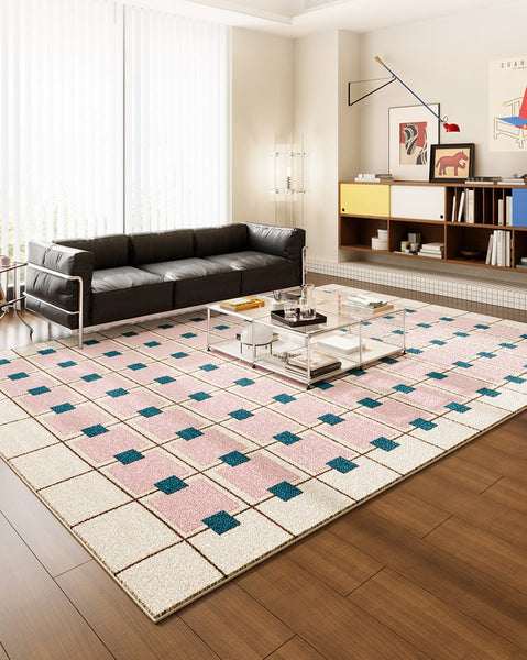 Contemporary Modern Rugs Next to Bed, Geometric Modern Rugs under Dining Room Table, Modern Carpets for Bedroom
