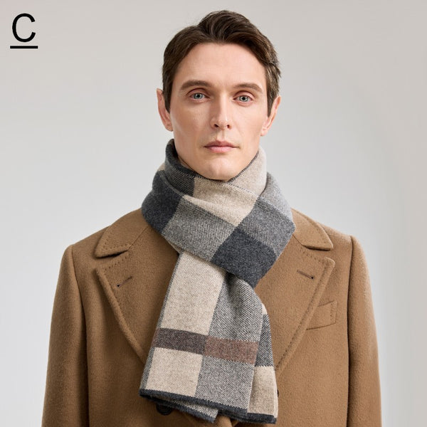 Modern Fashion Scarf, Thick Wool Scarf, Formal Men Scarf Styles, Casual Scarf Men, Men's Winter Scarf, Men's Wool Scarf Winter, Business Wool Scarf for Gentleman-Paintingforhome