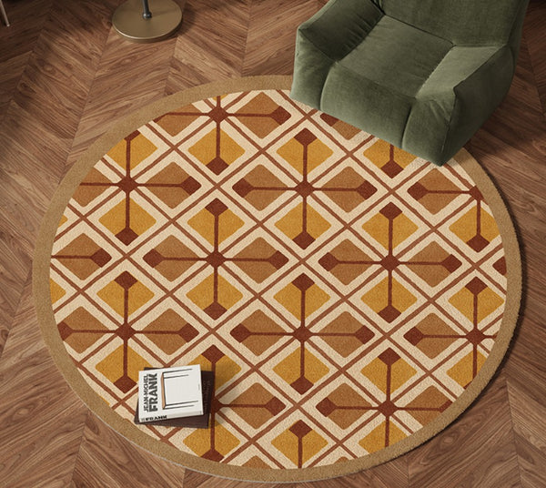 Bedroom Modern Round Rugs, Dining Room Contemporary Round Rugs, Modern Rug Ideas for Living Room, Circular Modern Rugs under Chairs-Paintingforhome