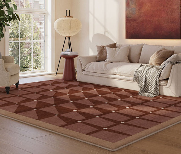 Modern Living Room Rug Ideas, Modern Rugs for Dining Room, Mid Century Modern Rugs Next to Bed, Thick Contemporary Rugs for Bedroom-Paintingforhome