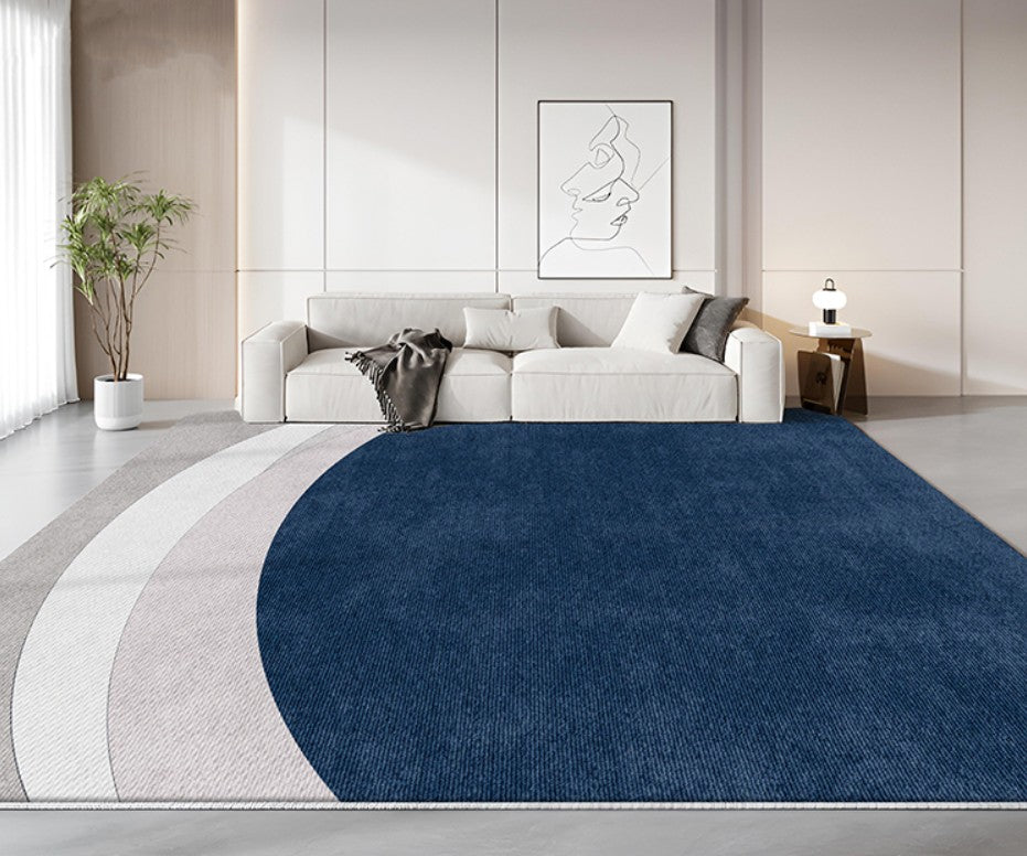 Contemporary Blue Rug Abstract Blue Contemporary Modern Rugs in Bedroom, Dining Room Floor C ...
