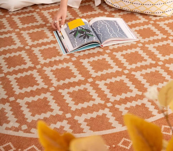 Abstract Modern Area Rugs for Bedroom, Contemporary Modern Rug for Living Room, Geometric Round Rugs for Dining Room, Circular Modern Rugs under Chairs-Paintingforhome