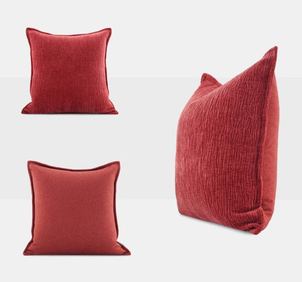 Modern Sofa Pillow Covers, Large Decorative Throw Pillows for Couch, Red Contemporary Throw Pillow for Living Room-Paintingforhome