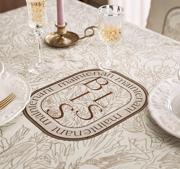 French Style Tablecloth for Dining Table, Beautiful Table Cover for Dining Room Table, Modern Rectangle Tablecloth for Oval Table-Paintingforhome