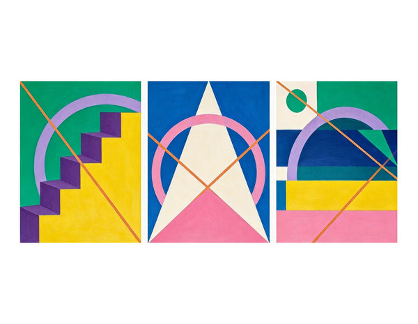 Modern Paintings for Living Room, Multi Panel Canvas Art, Large Group Paintings, Geometric Abstract Paintings