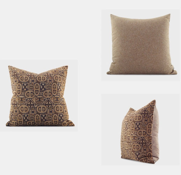 Geometric Modern Sofa Pillows, Large Square Decorative Throw Pillows for Couch, Large Decorative Throw Pillows, Geometric Sofa Pillows for Interior Design-Paintingforhome