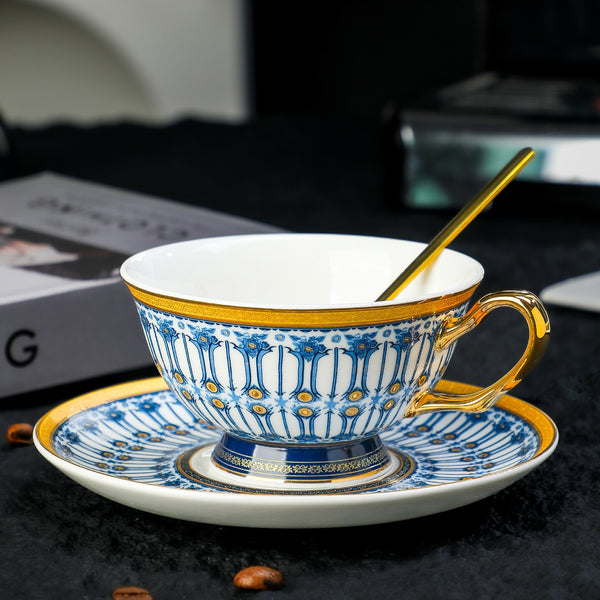 Porcelain Coffee Cup with Saucer, British Royal Tea Cup and Saucer Set in Gift Box, Ceramic Tea Cup and Saucer Set, Porcelain Tea Cup and Saucer Set-Paintingforhome