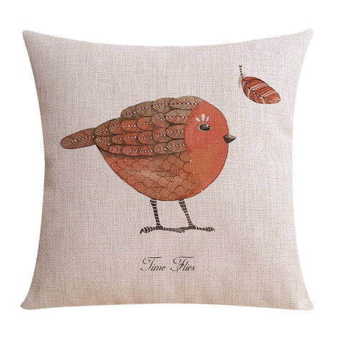 Love Birds Throw Pillows for Couch, Simple Decorative Pillow Covers, Decorative Sofa Pillows for Children's Room, Singing Birds Decorative Throw Pillows-Paintingforhome