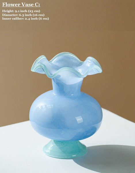 Contemporary Vase for Modern Home Decor, Unique Modern Glass Vase, Modern Glass Flower Vases, Handmade Liuli Vases, Centerpiece Vases on Table-Paintingforhome