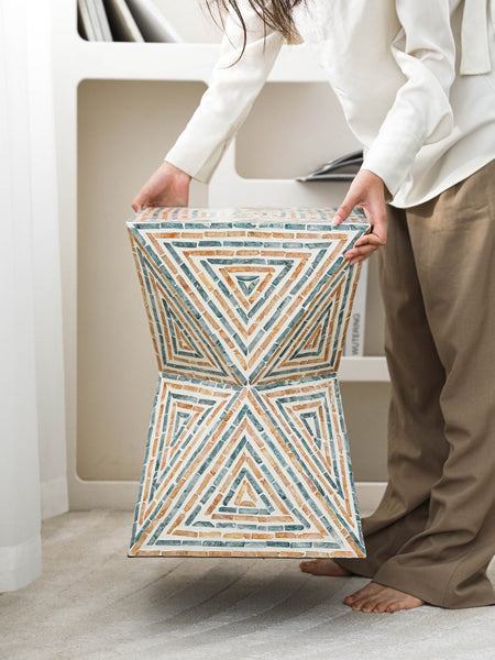 Modern Small End Table, Contemporary Small Sofa Side Table, Unique Shell Small Side Table, Portable Casual Side Table, Creative Coffee Table-Paintingforhome