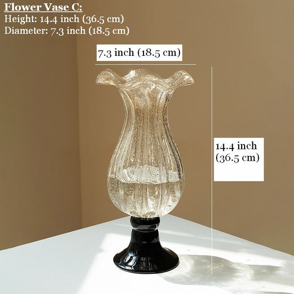 Mid Century Vases for Flowers, Contemporary Glass Vases, Handmade Modern Vases for Living Room, Unique Decorative Glass Vase, Centerpiece Vases on Table-Paintingforhome