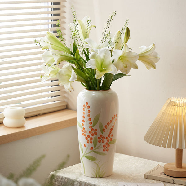 Porcelain Flower Vases, Large Flower Vases on Table, Dining Table Centerpiece, Ceramic Bouquet Vases, Handmade Water Holding Flower Vase-Paintingforhome