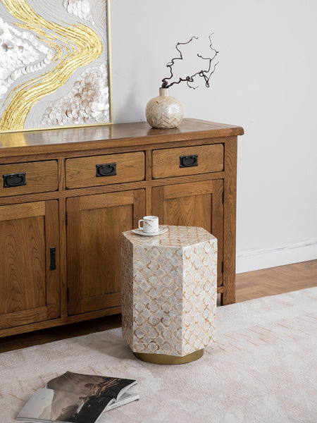 Creative Coffee Table, Contemporary Small Sofa Side Table, Shell Small Side Table, Portable Casual Side Table, Unique Small End Table-Paintingforhome