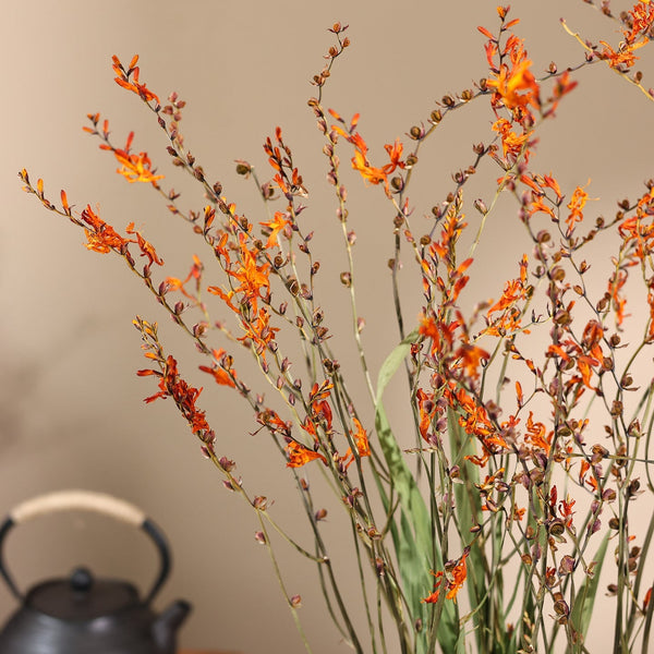 Dried Fire Orchid Bouquet, Natural Decorations, Flower Arrangement, Handmade Artificial Flower, Natural Dried Flowers-Paintingforhome