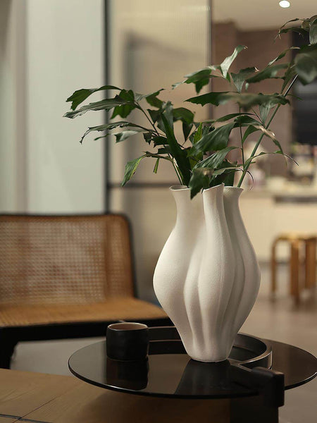 Unique Handmade Modern Flower Vase, Large Porcelain Vases for Modern Home Decor, Centerpiece Ceramic Bouquet Vases, Contemporary Vases on Dining Table-Paintingforhome