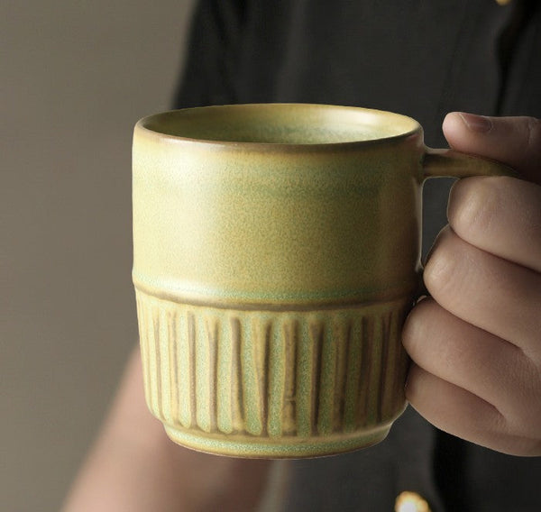 Handmade Ceramic Coffee Mug, Large Capacity Coffee Cup, Large Pottery Coffee Cup, Large Tea Cup-Paintingforhome