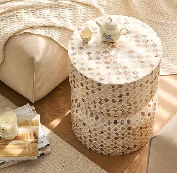 Elegant Small End Table, Modern Side Table, Contemporary Bedside Table, Bedside Small Side Table, Creative Coffee Table, Contemporary Side Table, Portable Casual Side Table, Shell Small Sofa Side Table-Paintingforhome