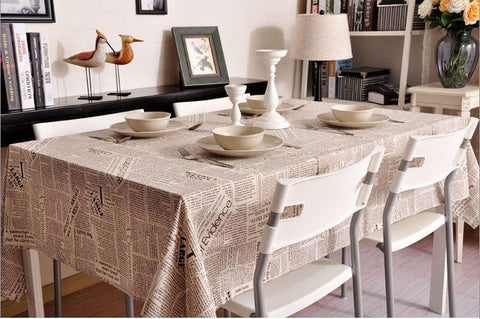 NEWS LETTER - Black White Tablecloth, Table Linen Wedding Home Decor Dining Kitchen-Paintingforhome